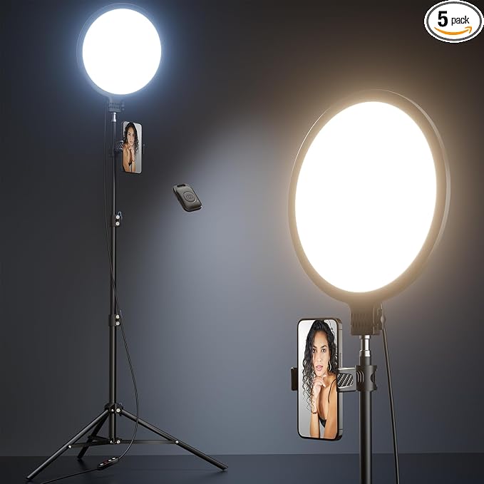 Weilisi 10.5" Ring Light with 69" Tripod Stand and Phone Holder Kit, by Weilisi