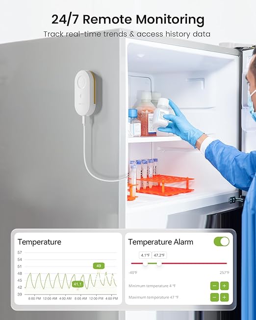 MOCREO WiFi Refrigerator Thermometer, Remote Email & App Alert, 2 Years Data - Image 4
