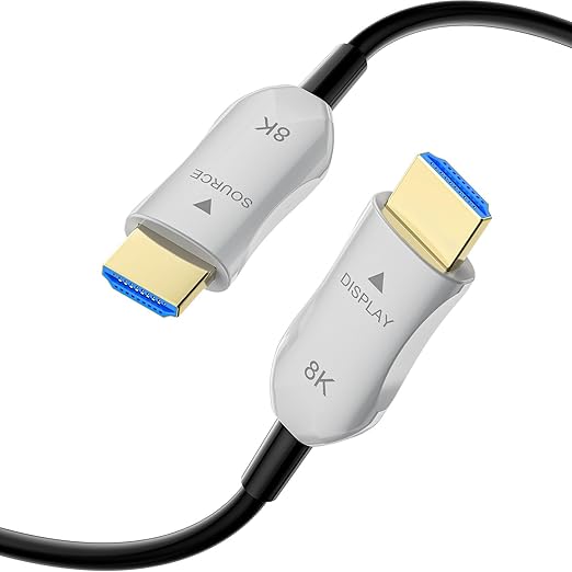 8K Fiber Optic HDMI 2.1 Cable 75ft, Long Active HDMI Cable, High Speed Fiber by RUBMUD