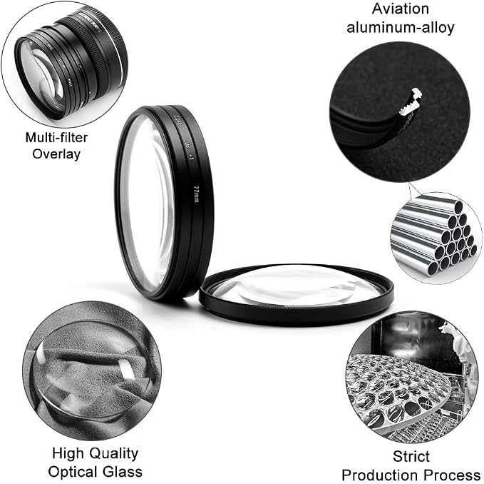 77mm Close-up Filter Kit 4 Pieces Macro Filter Accessory Close-up Lens Filter - Image 2