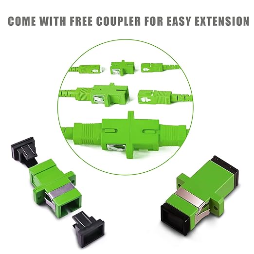 10-Pack - 50m SC/APC to SC/APC Fiber Optic Internet Cable, Armored Single Mode - Image 5