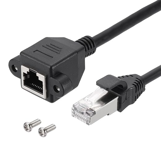 MECCANIXITY Cat5 Ethernet Extension Cable, 3.3Ft RJ45 Male to Female Screw by MECCANIXITY