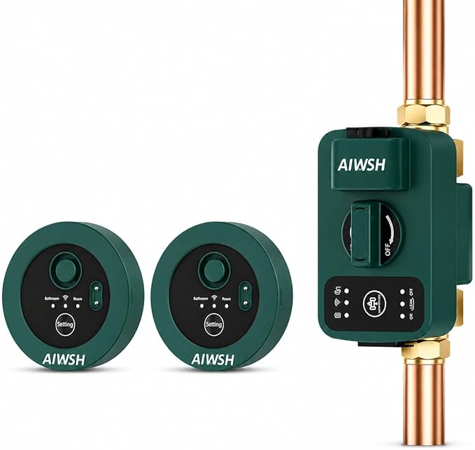 Smart Water Auto Shut Off Valve & Leak Detector, Real-Time Leak Detection by AIWSH