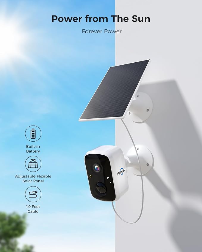 Hiseeu Security Cameras Wireless Outdoor, 2 Cam-Kit, Expandable to 10CH - Image 3