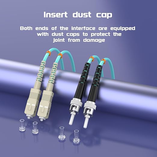 Fiber Patch Cable OM3 SC/UPC to ST/UPC 65ft/20meters, 10Gb/Gigabit MultiMode - Image 6
