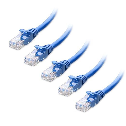Cable Matters 10Gbps 5-Pack Snagless Cat 6 Ethernet Cable - 7ft by CableMatters