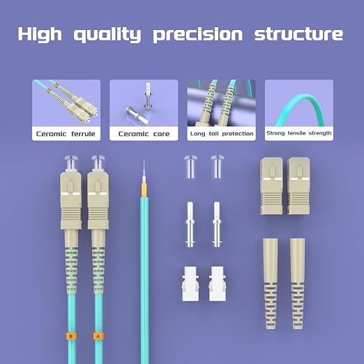 Fiber Patch Cable 328ft/100meters SC/UPC to SC/UPC OM3 10Gb/Gigabit MultiMode - Image 4