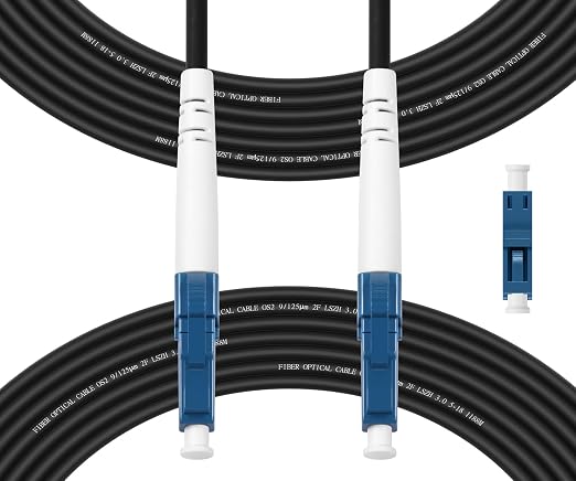 Fibergaga-50M OS2 LC to LC Fiber Optic Cable Outdoor Armored Single Mode by Fibergaga