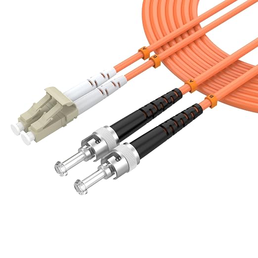 LC/UPC to ST/UPC Fiber Patch Cable, 3M/9.8FT LSZH Fiber Optical Jumper Cord by lidkew