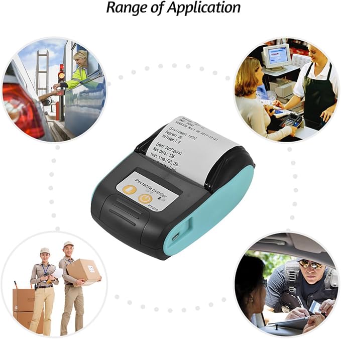 Thermal Receipt Printer, PT-210 58mm Portable Thermal Printer Handheld Ticket - Image 4