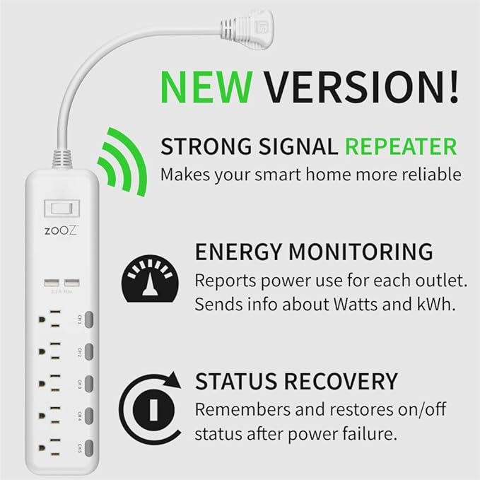Zooz Z-Wave Long Range Power Strip ZEN20 800LR - Image 2