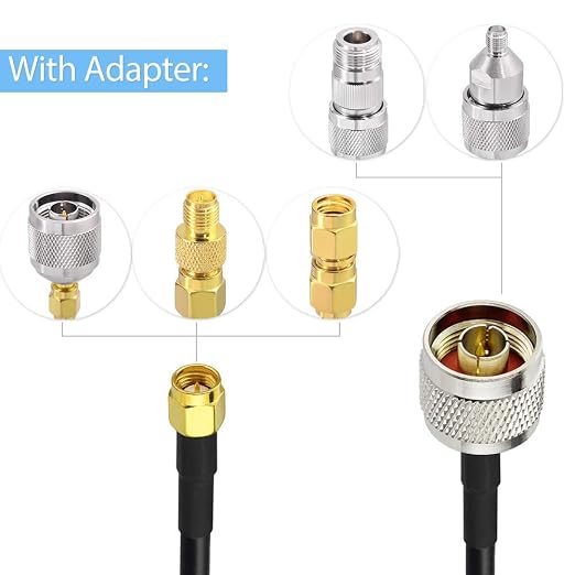 SUPERBAT N Male to SMA Male Cable 3ft + 5pcs SMA to N Male/Female Coax Adapter - Image 4
