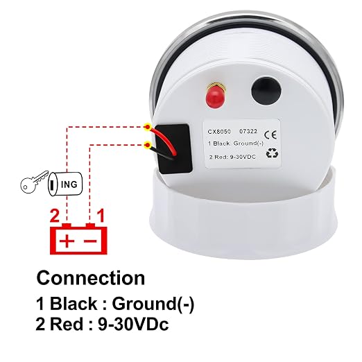 GPS Speedometer 3-3/8" 85mm Boat GPS Speedometer Odometer Waterproof White - Image 6