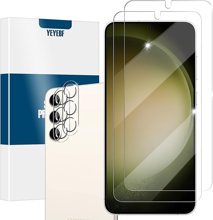 Screen Protector for Samsung Galaxy S23, Tempered Glass for Galaxy S23 & Camera by YEYEBF