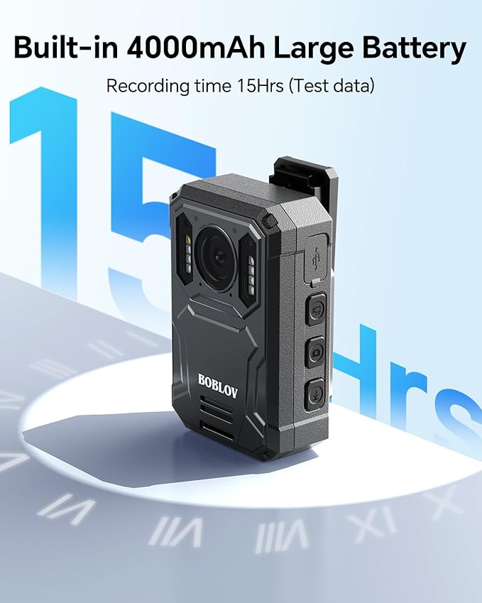 BOBLOV KJ23Pro 2K Body Camera, 256GB Body Worn Camera - Image 3