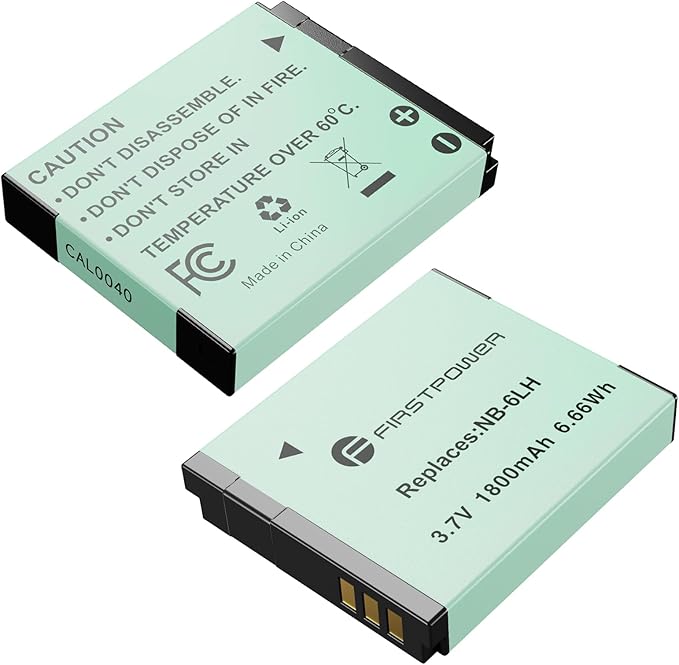 FirstPower 2-Pack NB-6LH/NB-6L Batteries Replacement by FirstPower