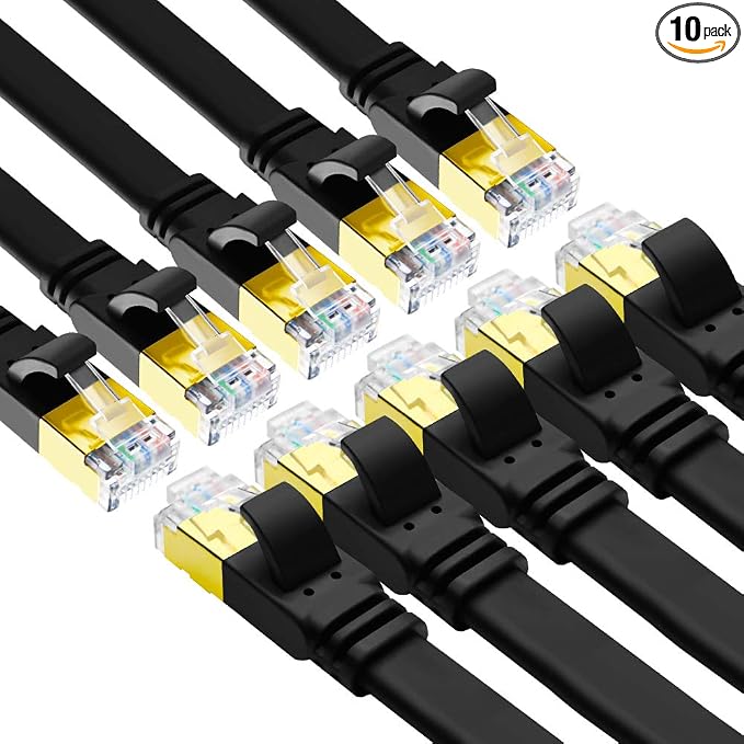 Yauhody CAT 8 Ethernet Cable, High Speed 40Gbps 2000MHz Flat SFTP Network Cable by Yauhody