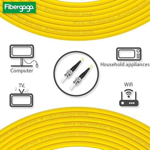 Fibergaga-10m OS2 ST to ST Fiber Patch Cable, Single Mode, Length Option: - Image 3