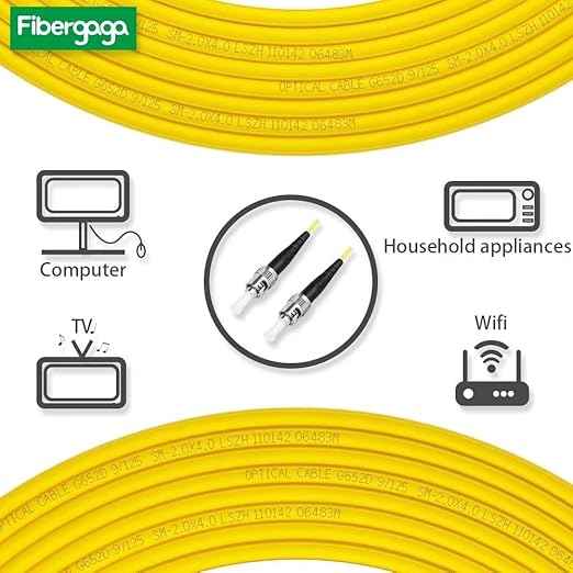 Fibergaga-5m OS2 ST to ST Fiber Patch Cable, Single Mode, Length Option: - Image 3