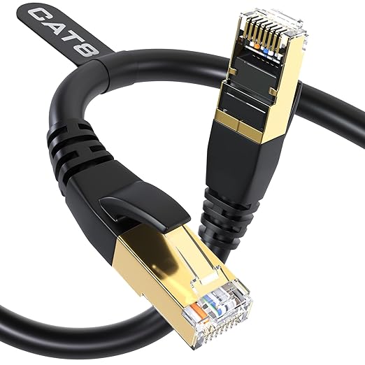 DbillionDa Cat 8 Ethernet Cable 40Gbps 2000MHz, 40FT Supports Cat7 Cat6 Cat5e by +DbillionDa