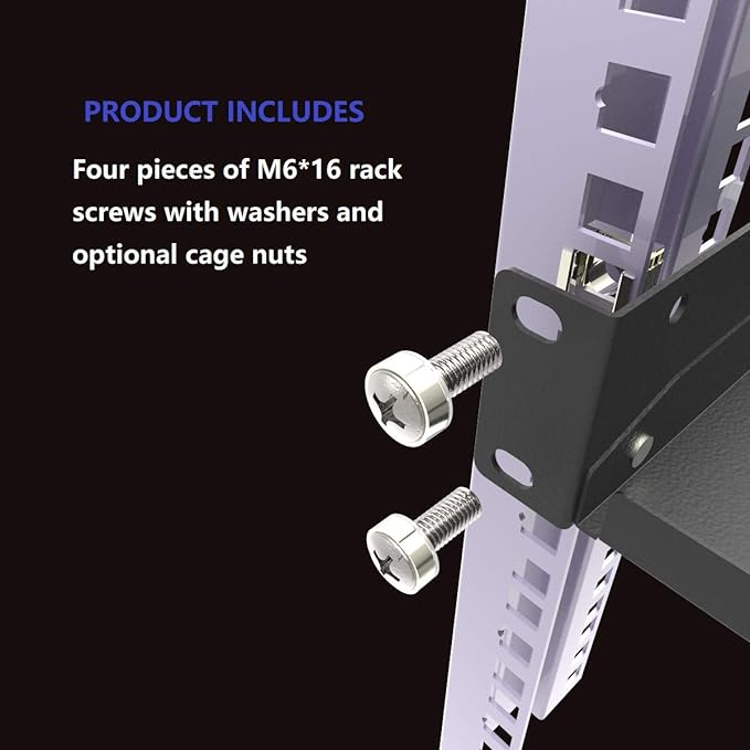 2 Pack of 1U Vented Cantilever Server Rack Mount Shelf 6" Deep - Image 6