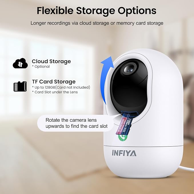 INFIYA 2K Indoor Camera-One-Touch Call Baby/Elderly Monitor Pet Camera 360° PTZ - Image 8
