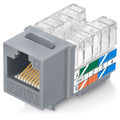 Everest 90° Angled RJ45 Cat6 Keystone Jacks 10-Pack in Gray by EverestMediaSolutions
