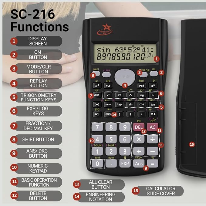 SC 216 Non Graphing Scientific Calculator - Image 5