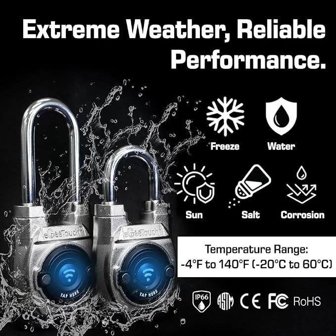 5th GEN Outdoor Smart Padlock – Keyless Bluetooth & NFC Lock, Durable - Image 7