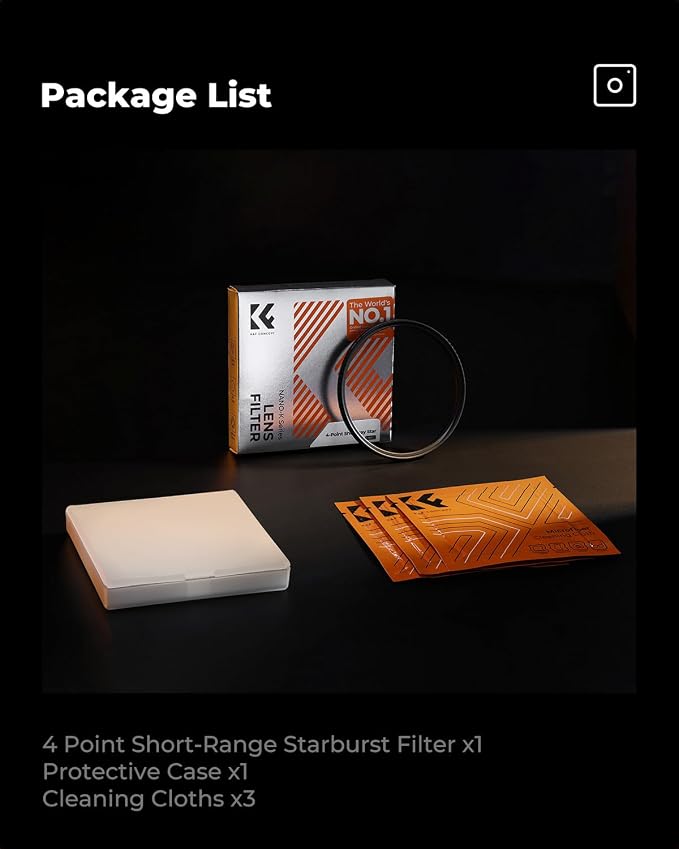 K&F CONCEPT 77mm Variable Short Line Star Lens Filter, Cross Screen Starburst - Image 8