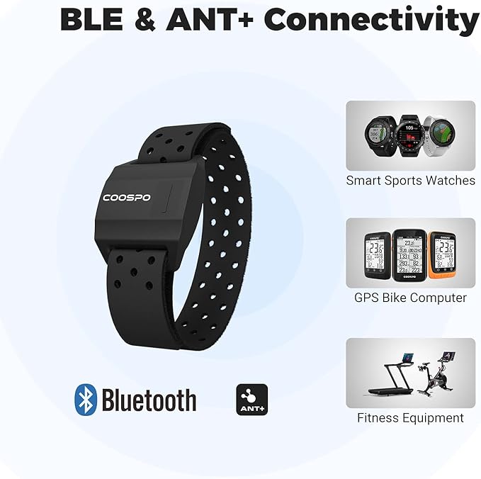 COOSPO Armband Heart Rate Monitor, Rechargeable Dual Band IP67 HRM, Compatible - Image 5