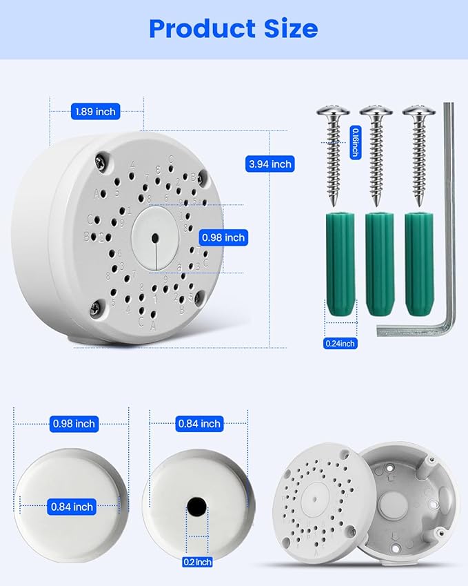 Metal Universal Bullet Security Camera Junction Box, Aluminum Mount Bracket Base - Image 4