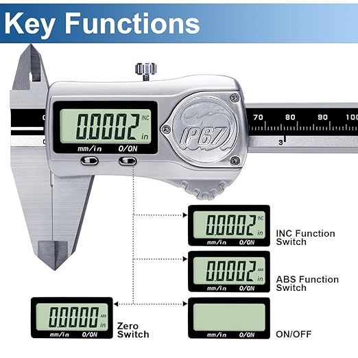 Kynup Caliper Measuring Tool IP67 Waterproof, Digital Caliper Outside Micrometer - Image 4