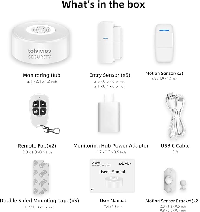 tolviviov Home Security System Wireless, DIY Door Alarm Security System - Image 7