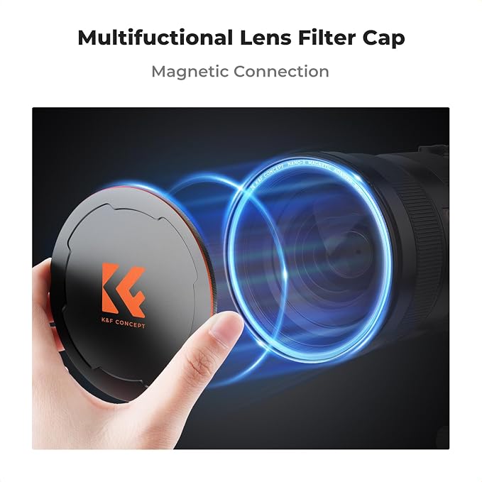 K&F CONCEPT 82mm Thread & Magnetic 2-in-1 Lens Filter Cap Only Compatible - Image 3