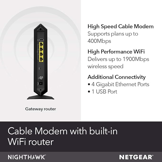 Netgear Nighthawk Cable Modem WiFi Router Combo C7000-Compatibility Cable - Image 2