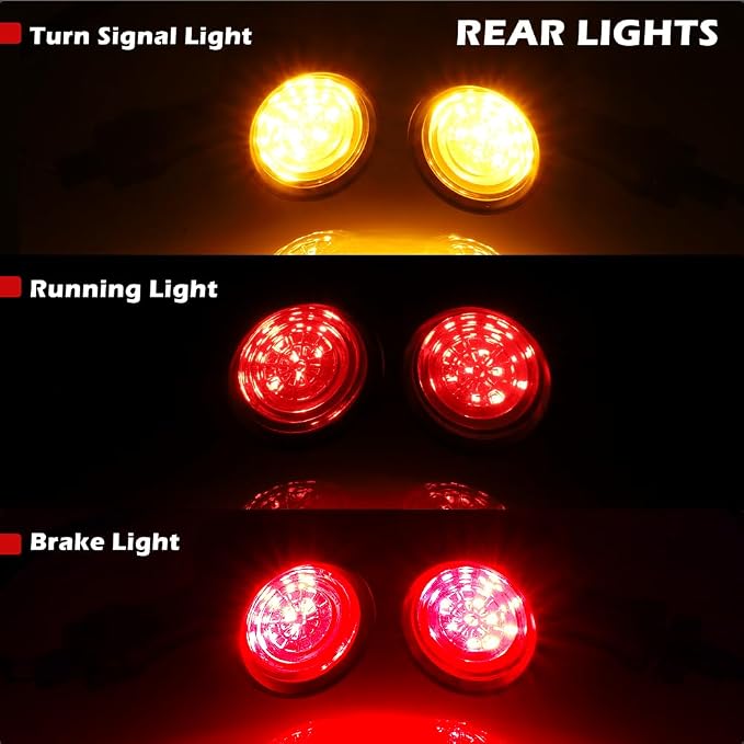 TSUNG Universal Motorcycle SMD LED Turn Signals 12V Brake Tail Lights Running - Image 4