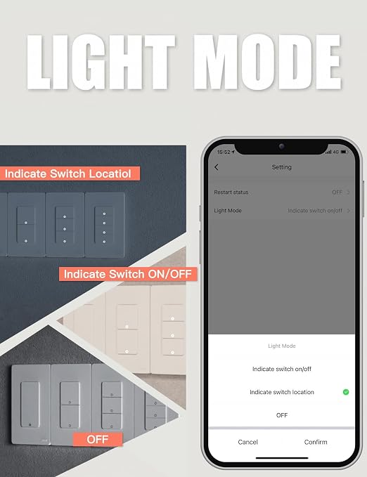 MOES Smart Triple Light Switches, 2nd Generation Wi-Fi 3 Gang Single Pole Switch - Image 8