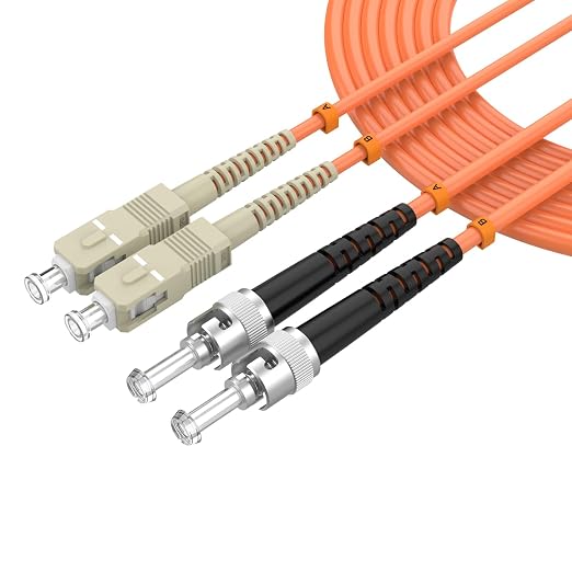 SC/UPC to ST/UPC Fiber Patch Cable OM1 Multimode Duplex 62.5/125μm 2.5M/8.2FT by lidkew