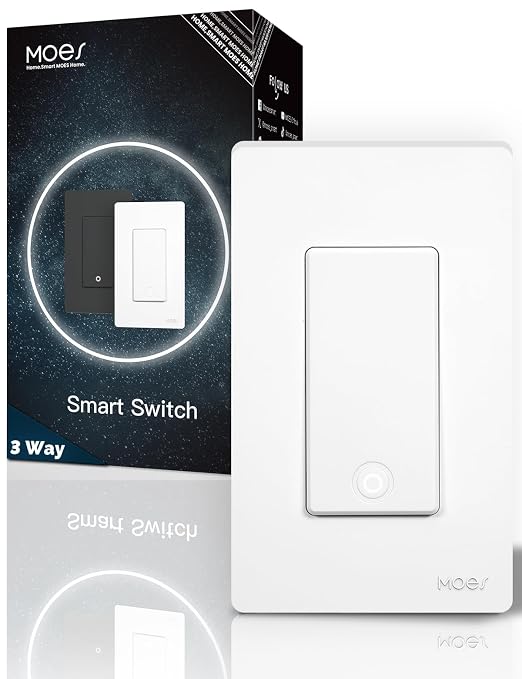 MOES Zigbee 3 Way Light Switch, 1 Gang Smart Wall Switches Single Pole by MOES