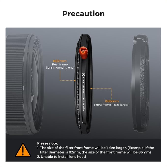 K&F CONCEPT 77mm Black Diffusion Mist Effect 1/4 & Variable ND2-32 & Circular - Image 7