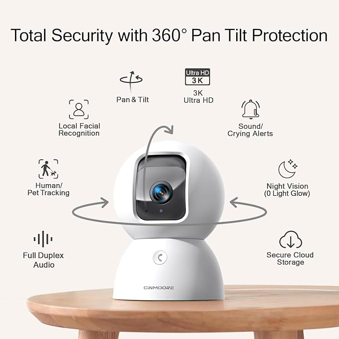 3K 5G Wi-Fi Security Camera Indoor, Backup Battery - Image 7