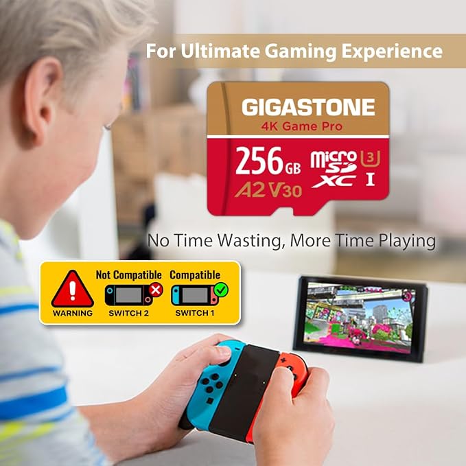 【for Switch 1 Only】 GIGASTONE 256GB Micro SD Card 2-Pack, 4K Game Pro, A2 V30 - Image 5