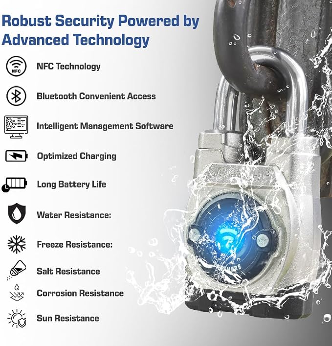 5th GEN Outdoor Smart Padlock – Keyless Bluetooth & NFC Lock, Weatherproof - Image 7