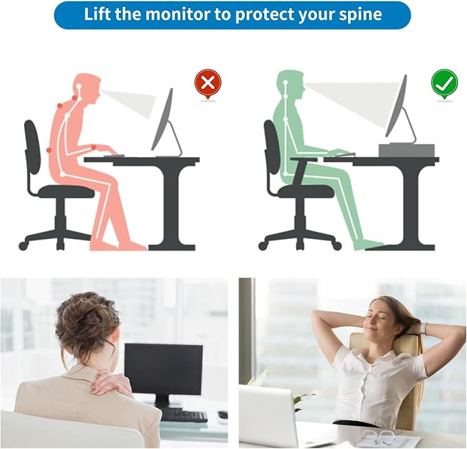 gianotter Desk Organizers and Accessories, 2-Tier Metal Monitor Stand Riser - Image 4