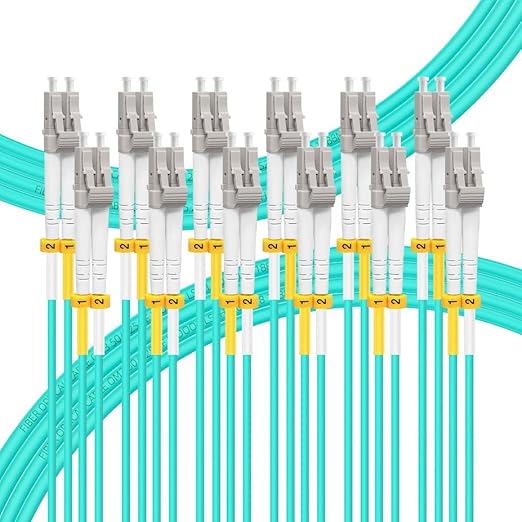 FLYPROFiber- 3M-6Pack OM4 LC to LC Fiber Patch Cable, MM Multimode Fiber Optic by FLYPROFiber