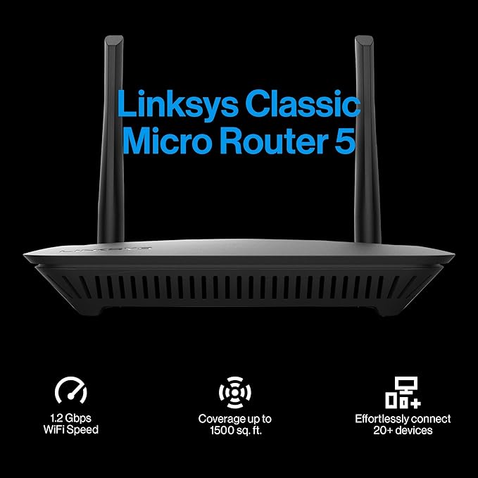 Linksys WiFi 5 Router | 1, 500 Sq. ft Coverage | 20+ Devices | Speeds up to - Image 2