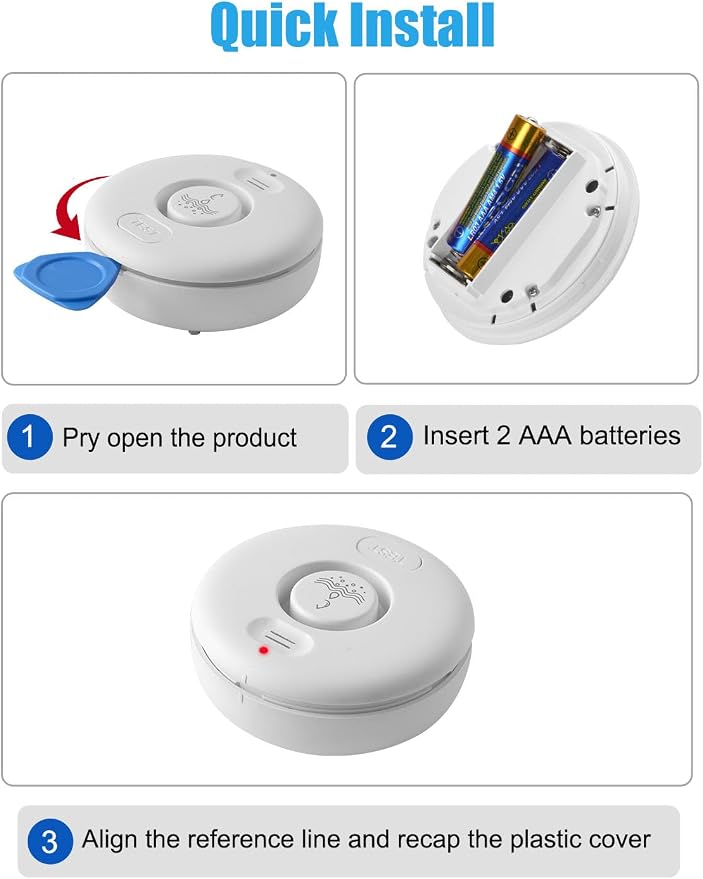 3 Pcs WD71 Water Leak Alarm Detector, 120dB Loud Alert Water Sensor, Can Use - Image 7