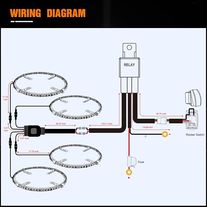 Nilight 4PCS 17inch Double Row LED Wheel Ring Lights Pure White - Image 2