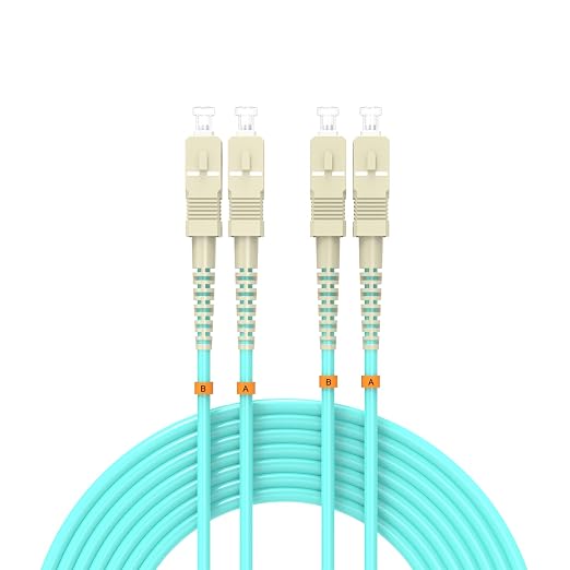 Fiber Patch Cable 4ft/1meters SC/UPC to SC/UPC OM3 10Gb/Gigabit MultiMode by Buacoz